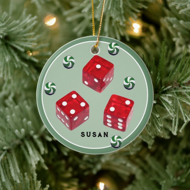 Bunco Christmas Ceramic Ornament (Tree)
