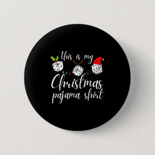 Bunco Christmas Pajama Dice Game Night  2 Inch Round Button
