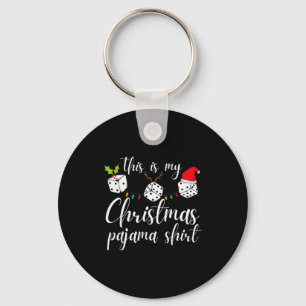 Bunco Christmas Pajama Dice Game Night  Keychain