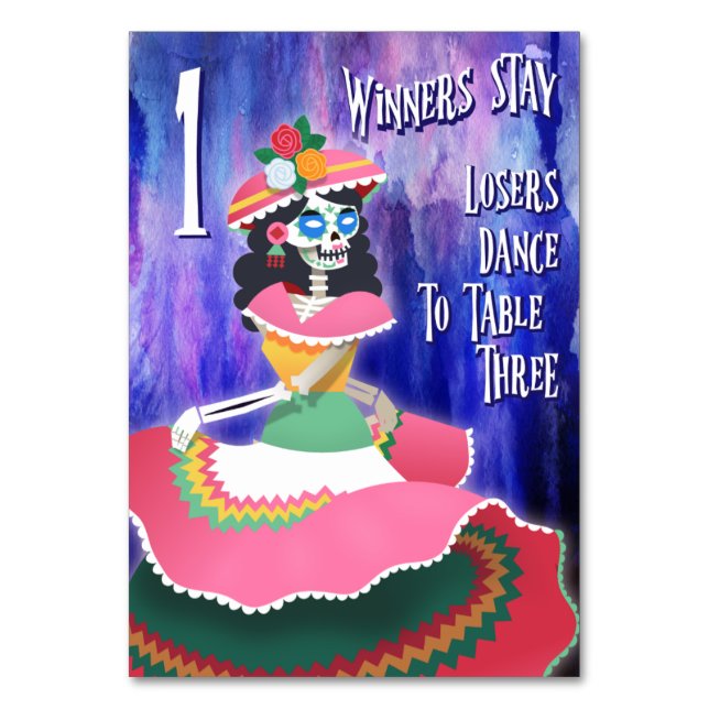 Bunco Day of The Dead October Halloween Table 1 Number (Front)