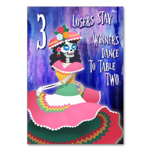 Bunco Day of The Dead October Halloween Table 3 Number