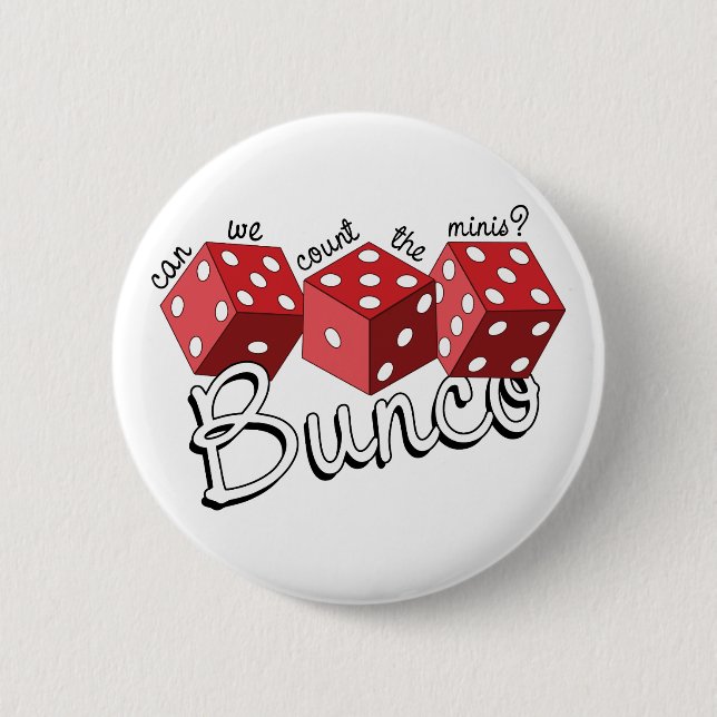 Bunco Dice Game 2 Inch Round Button (Front)