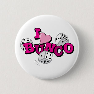 Bunco Dice Game 2 Inch Round Button