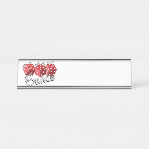 Bunco Dice Game Desk Name Plate