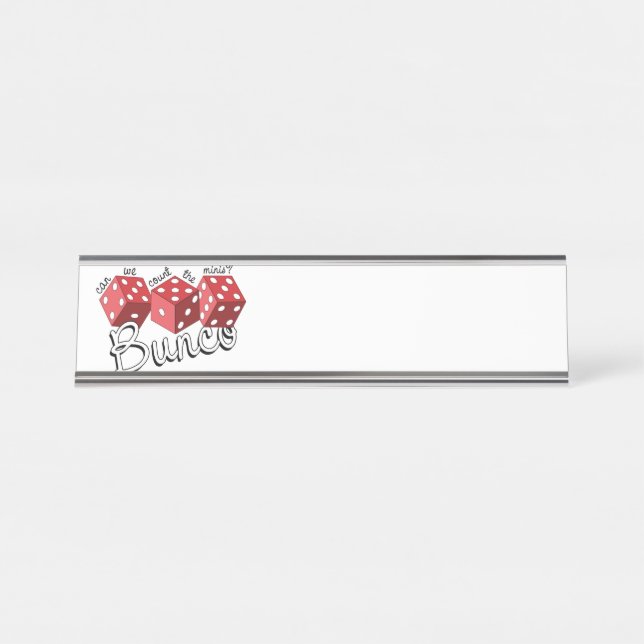 Bunco Dice Game Desk Name Plate (Front)