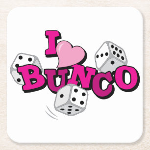 Bunco Dice Game Square Paper Coaster