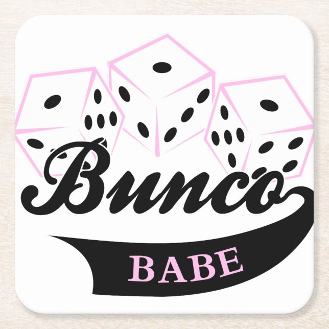 Bunco Dice Game Square Paper Coaster (Front)