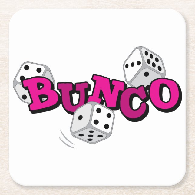 Bunco Dice Game Square Paper Coaster (Front)