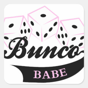 Bunco Dice Game Square Sticker