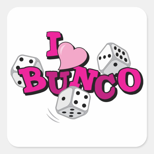 Bunco Dice Game Square Sticker (Front)