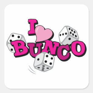 Bunco Dice Game Square Sticker