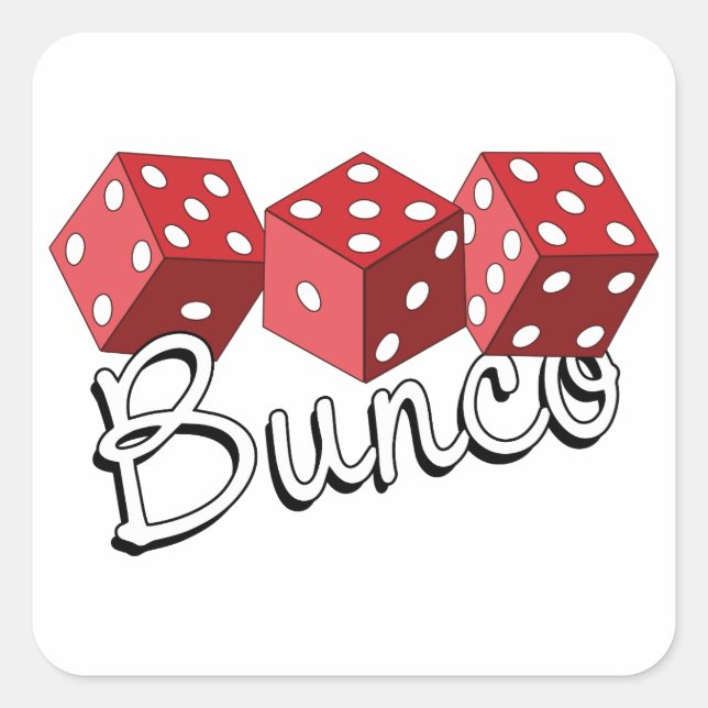 Bunco Dice Game Square Sticker (Front)