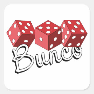 Bunco Dice Game Square Sticker
