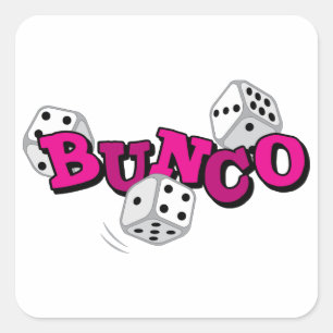 Bunco Dice Game Square Sticker