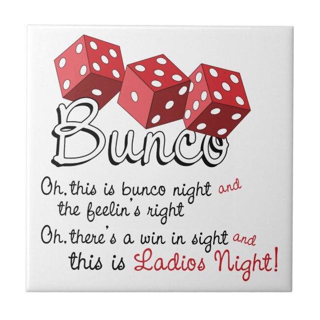 Bunco Dice Game Tile (Front)