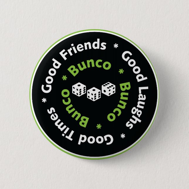 bunco dice good friends 2 inch round button (Front)