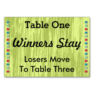 Bunco Dots Table Number Card #1