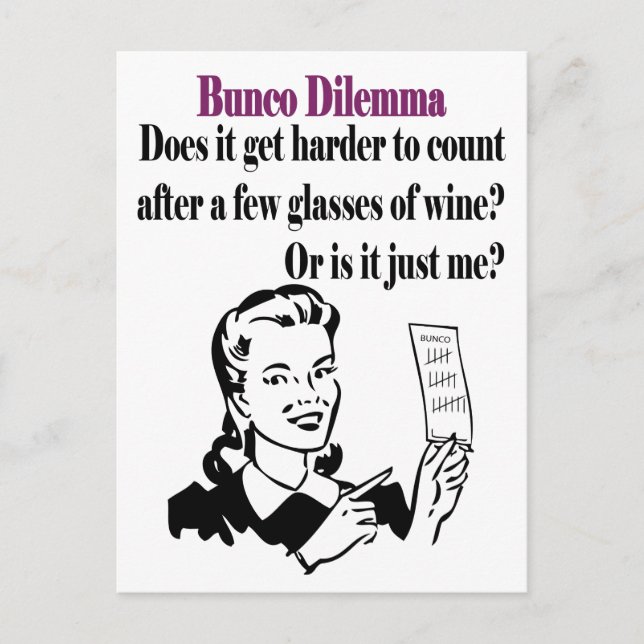 Bunco - Funny Dilema Postcard (Front)
