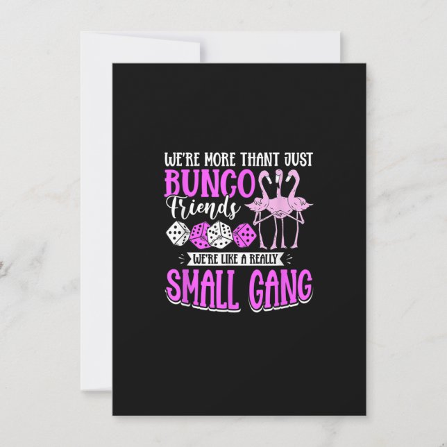 Bunco Game Flamingo Design for a Bunco Babe Invitation (Front)
