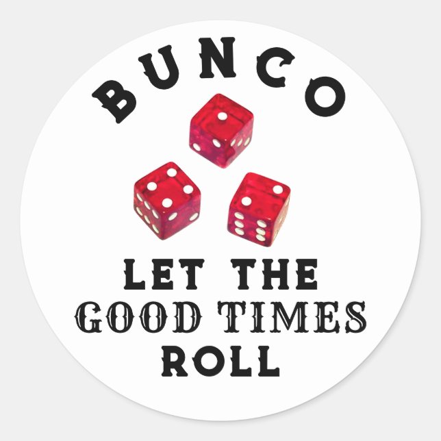 Bunco Game Night Classic Round Sticker (Front)