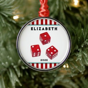 Bunco Game Night Holiday Gifts Metal Ornament
