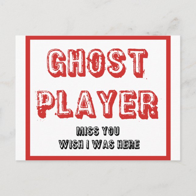 bunco ghost player postcard (Front)