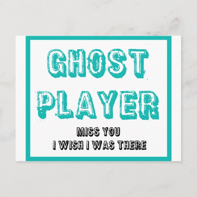 bunco ghost player postcard (Front)
