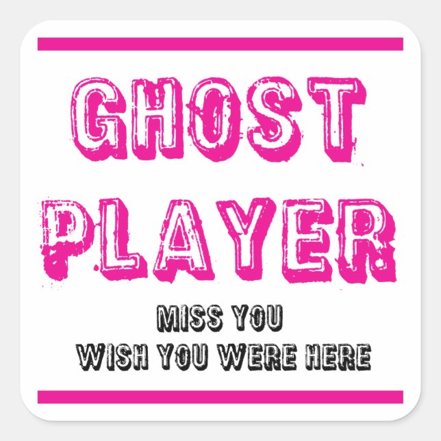 bunco ghost player square sticker (Front)