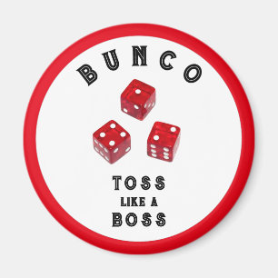Bunco Gift Prizes Button Magnet