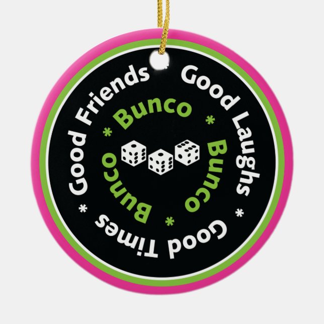 bunco good friends ceramic ornament (Front)