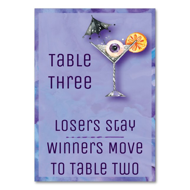 Bunco Halloween Table Card - Table 2 Drink (Front)
