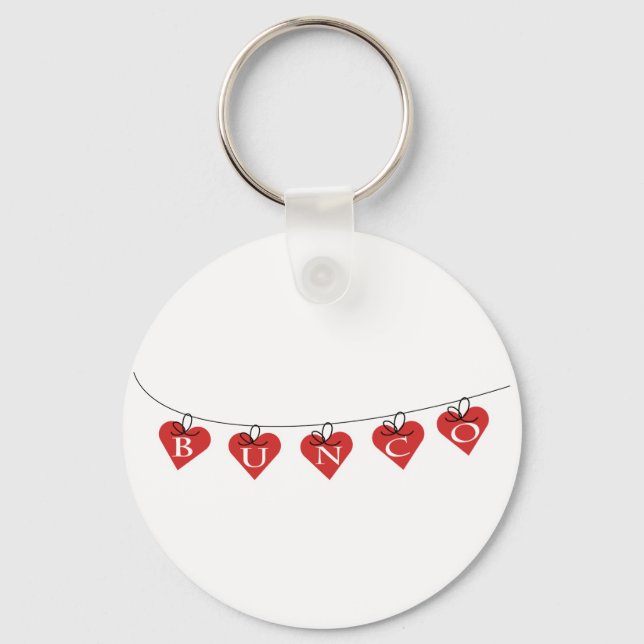 Bunco Heart Banner Keychain (Front)