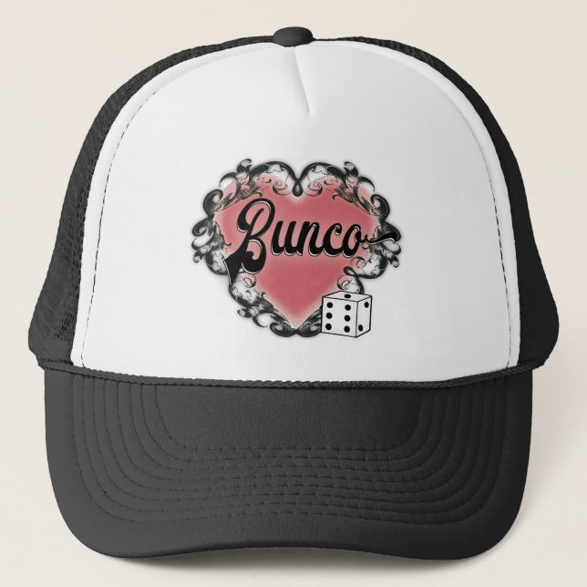bunco heart tattoo trucker hat (Front)