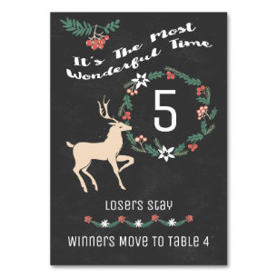 Bunco Holiday Table de Noël Cinq Numéro de tableau