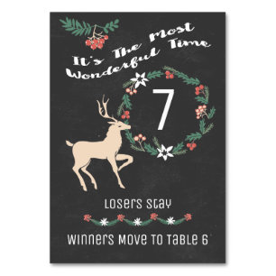 Bunco Holiday Table de Noël Sept Numéro de tableau