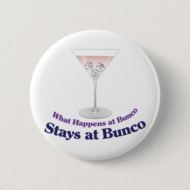 Bunco Martini Cocktail 2 Inch Round Button (Front)