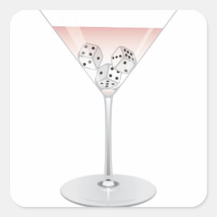 Bunco Martini Cocktail Square Sticker