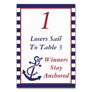 Bunco Nautical Anchor Theme #1 Table Number