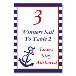 Bunco Nautical Anchor Theme #3 Table Number