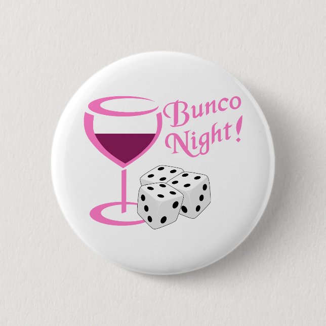Bunco Night 2 Inch Round Button (Front)