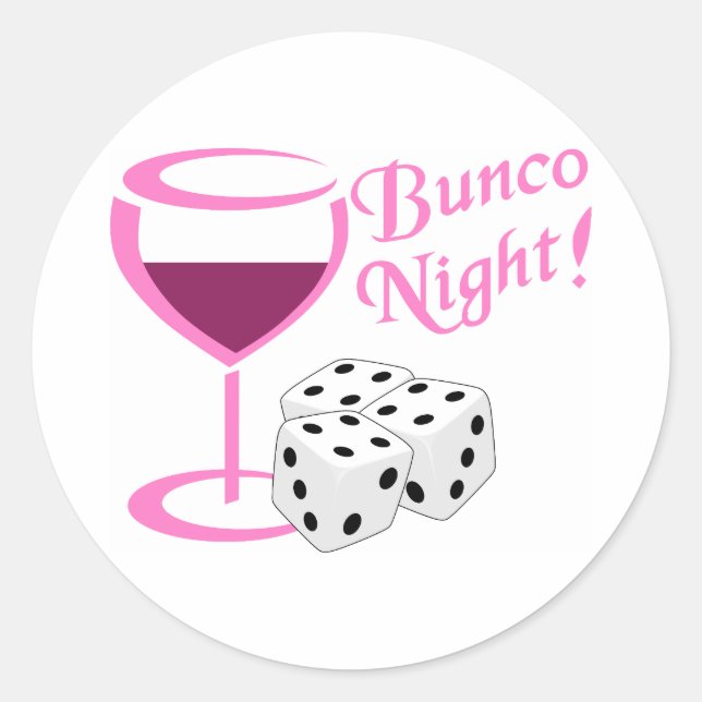 Bunco Night Classic Round Sticker (Front)