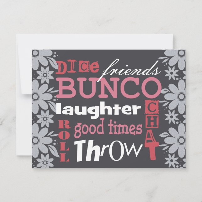 Bunco Night Jolie Fleurs Invitation (Devant)