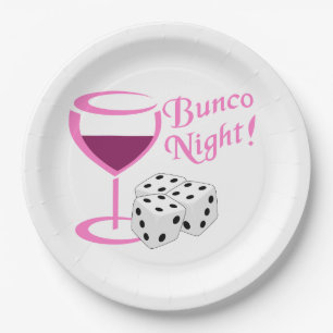 Bunco Night Paper Plate