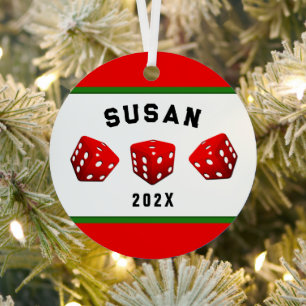 Bunco Night Player Metal Ornament