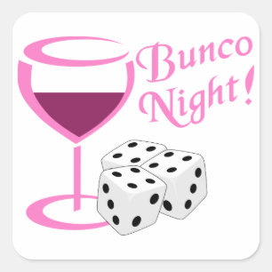 Bunco Night Square Sticker