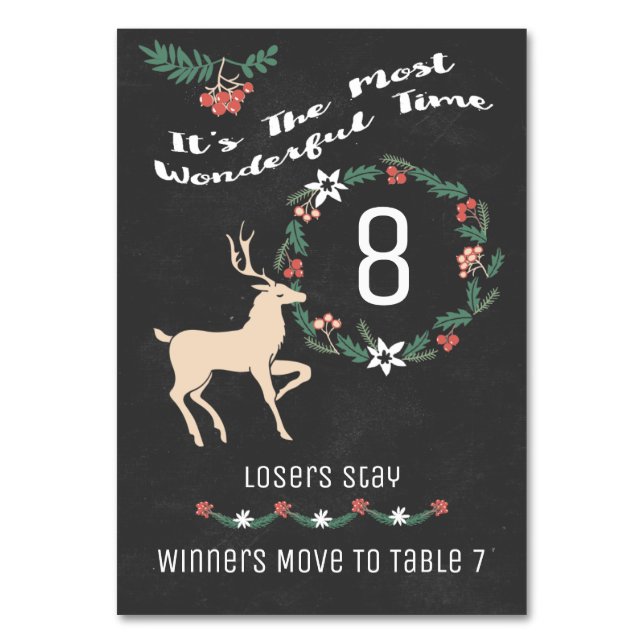 Bunco Noël Table Huit Numéro de table (Par défaut)