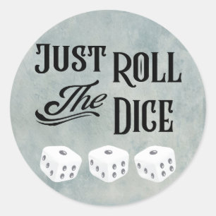 Bunco or Bunko Dice Party Classic Round Sticker