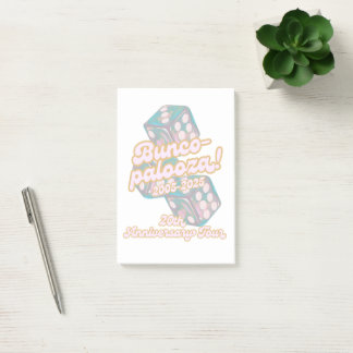 Bunco-palooza post-it notes