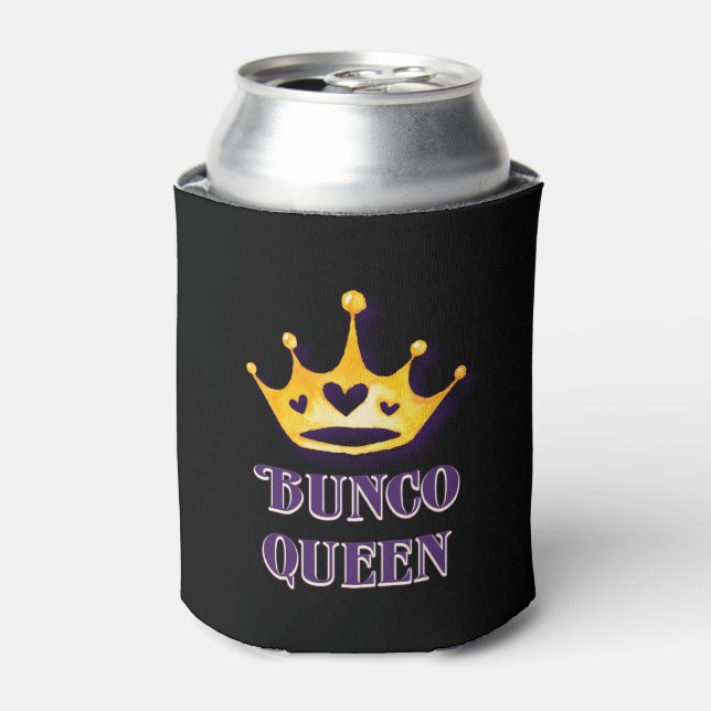Bunco Player Bunco Queen Modern Fun Can Cooler (Can Front)