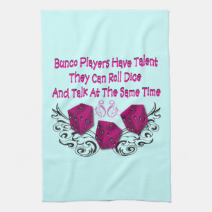 bunco player have talent kitchen towel